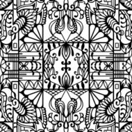 Black and white seamless texture Vector geometric pattern N31