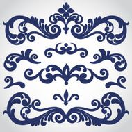 Vector set with ornament in Victorian style