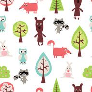 seamless background with cute animals