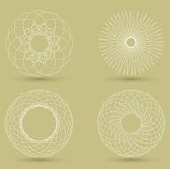 vector modern white geometric shape guilloche
