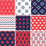 Set of simple seamless abstract summer patterns Vector colorful background N2
