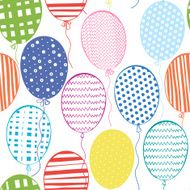 Seamless pattern with multicolored balloons Hand-drawn background