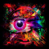 Human eye on creative background