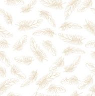 white pattern with beige feathers