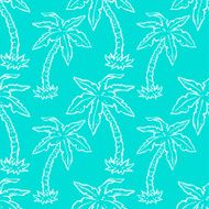Seamless pattern with coconut palm trees N5