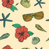 Summer travel seamless pattern