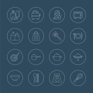 Kitchen line icon set N2