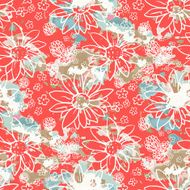 Watercolor seamless pattern with flowers