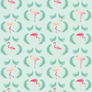 Flamingo Bird Background - Retro seamless pattern