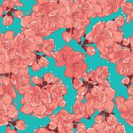 Cherry blossom sakura seamless pattern