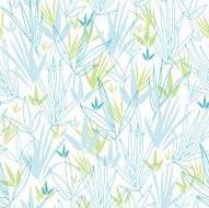 Blue Bamboo Leaves Seamless Pattern Background