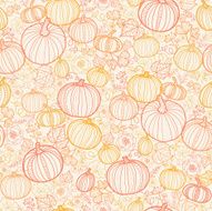 Thanksgiving Pumpkins Seamless Pattern Background N2