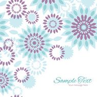 Vector purple and blue floral abstract frame corner pattern background