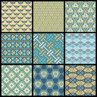 Selection of nine Oriental Retro patterns