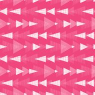 Pink and white ikat triangles stripes seamless pattern background