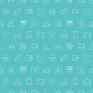 Game line icon pattern set