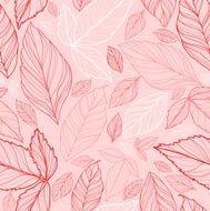 gentle abstract vector seamless floral pattern with leaves