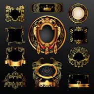 vector set of labels with gold elements