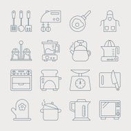 Kitchen line icon set N3