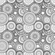 Vector Seamless Monochrome Circles Pattern