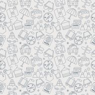 Travel line icon pattern set N2