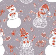 pattern with snowman N2