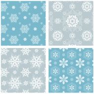 Snowflake Seamless Pattern Set