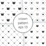 Crown vector icons set seamless pattern art