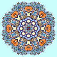 circle decorative spiritual indian symbol of lotus flower