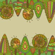 Vector background with decorative trees