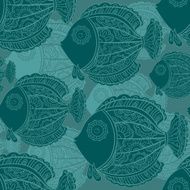 seamless pattern of a lot beautiful decorative fishes