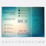 Tri-Fold Brochure mock up vector design Smooth unfocused bokeh background N49