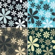 Retro Floral Pattern Set