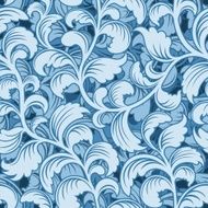 Blue Organic Leaf Pattern (Seamless)