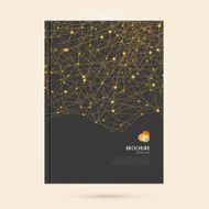 Vector abstract brochure with orange polygons