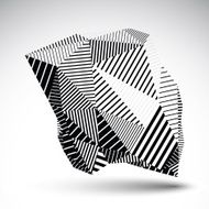 Geometric monochrome vector abstract 3D complicated backdrop