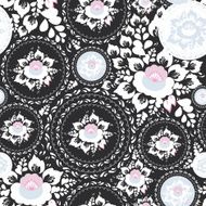 Vintage shabby Chic Seamless ornament pattern flowers and leaves