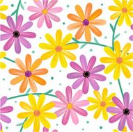 Seamless gerbera daisy flowers pattern background