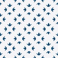 Hand drawn seamless indigo pattern