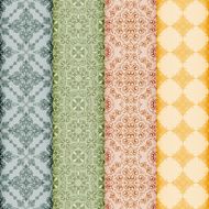 retro bookmarks with seamless floral patterns