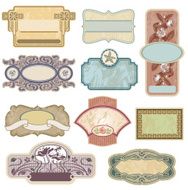 Ornate vintage labels N3