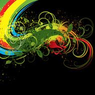 Iridescent illustration with a flower