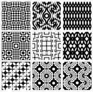 Set of monochrome seamless patterns