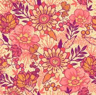 Autumn Bouquet Seamless Pattern Background