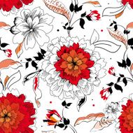 Stylish beautiful bright floral seamless pattern