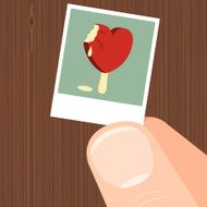 Bitten ice cream heart shape valentine sweet treat