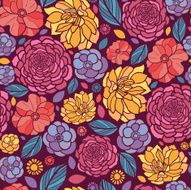 Vibrant Garden Floral Seamless Pattern Background