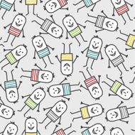 striped characters &amp; seamless pattern