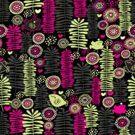 Seamless floral pattern with birds N24