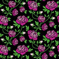 Roses tile at black